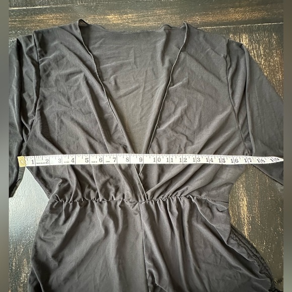 Black Romper Mesh Coverup. Size Small - Picture 8 of 9
